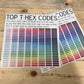 TOP T HEX CODE COLOR CHART