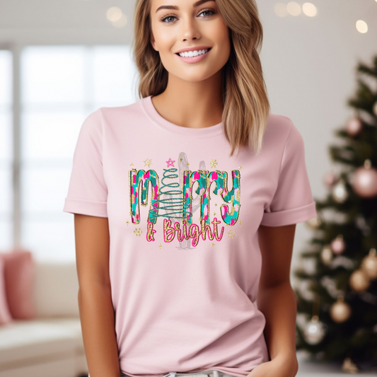 Merry & Bright **DTF Transfer**