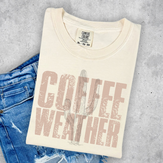 Coffee Weather **Screen Print Transfer** Light Tan ink