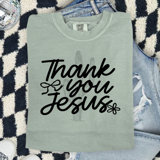 Thank You Jesus **Screen Print Transfer** Black ink