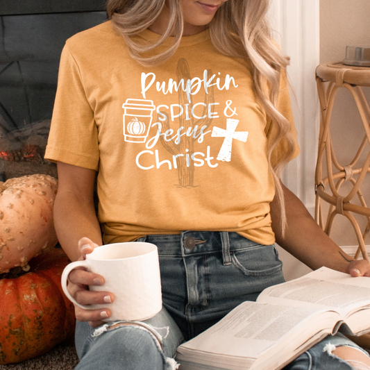 Pumpkin Spice & Jesus Christ **Screen Print Transfer** White ink