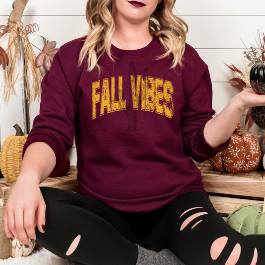 Fall Vibes **Screen Print Transfer** Mustard ink