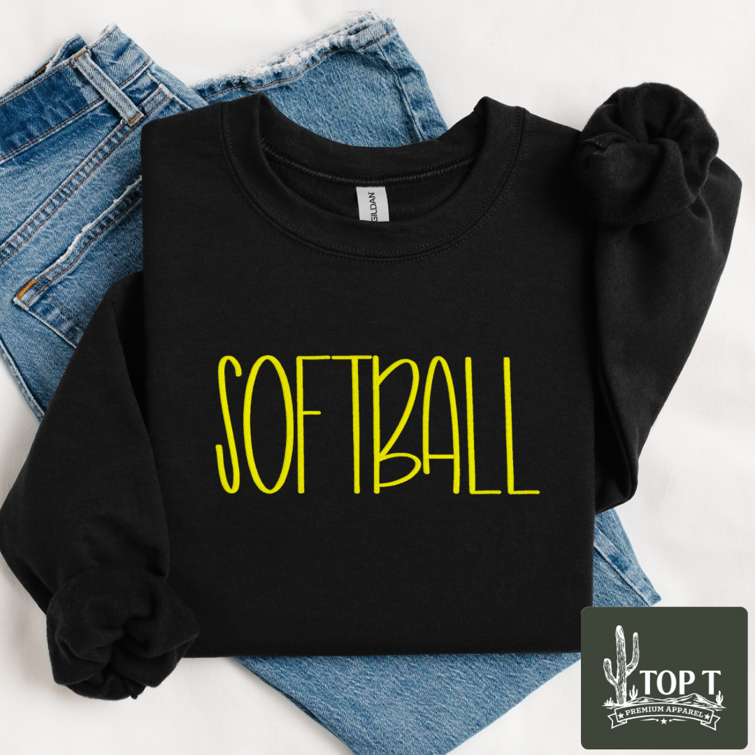 Softball **Embroidered Crewneck**