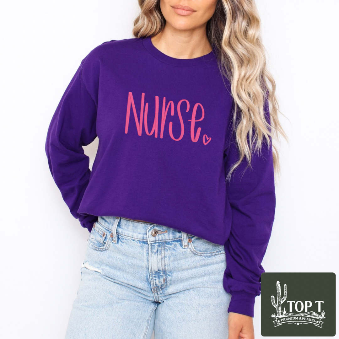 Nurse **Embroidered Crewneck**