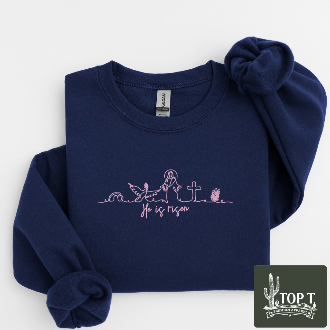He Is Risen **Embroidered Crewneck**