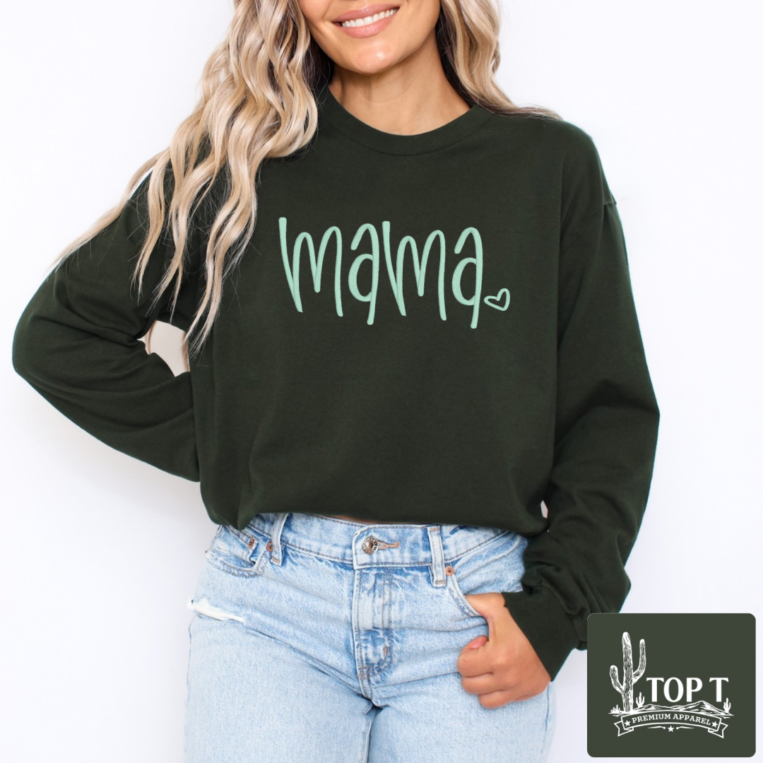 Mama **Embroidered Crewneck**