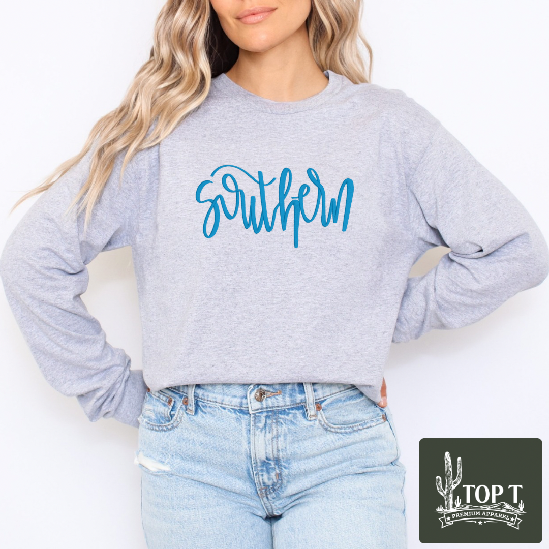 Southern **Embroidered Crewneck**