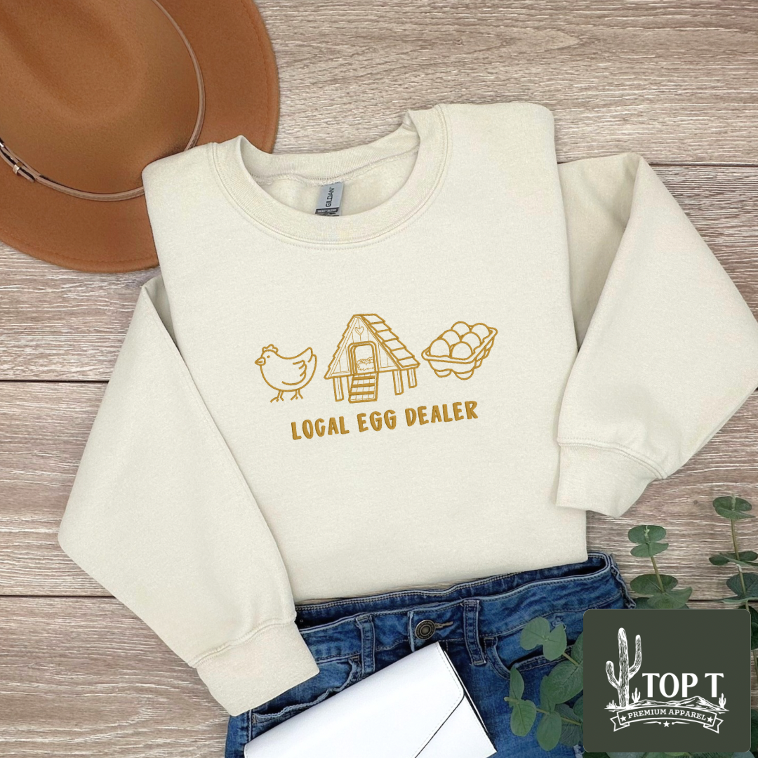 Local Egg Dealer **Embroidered Crewneck**