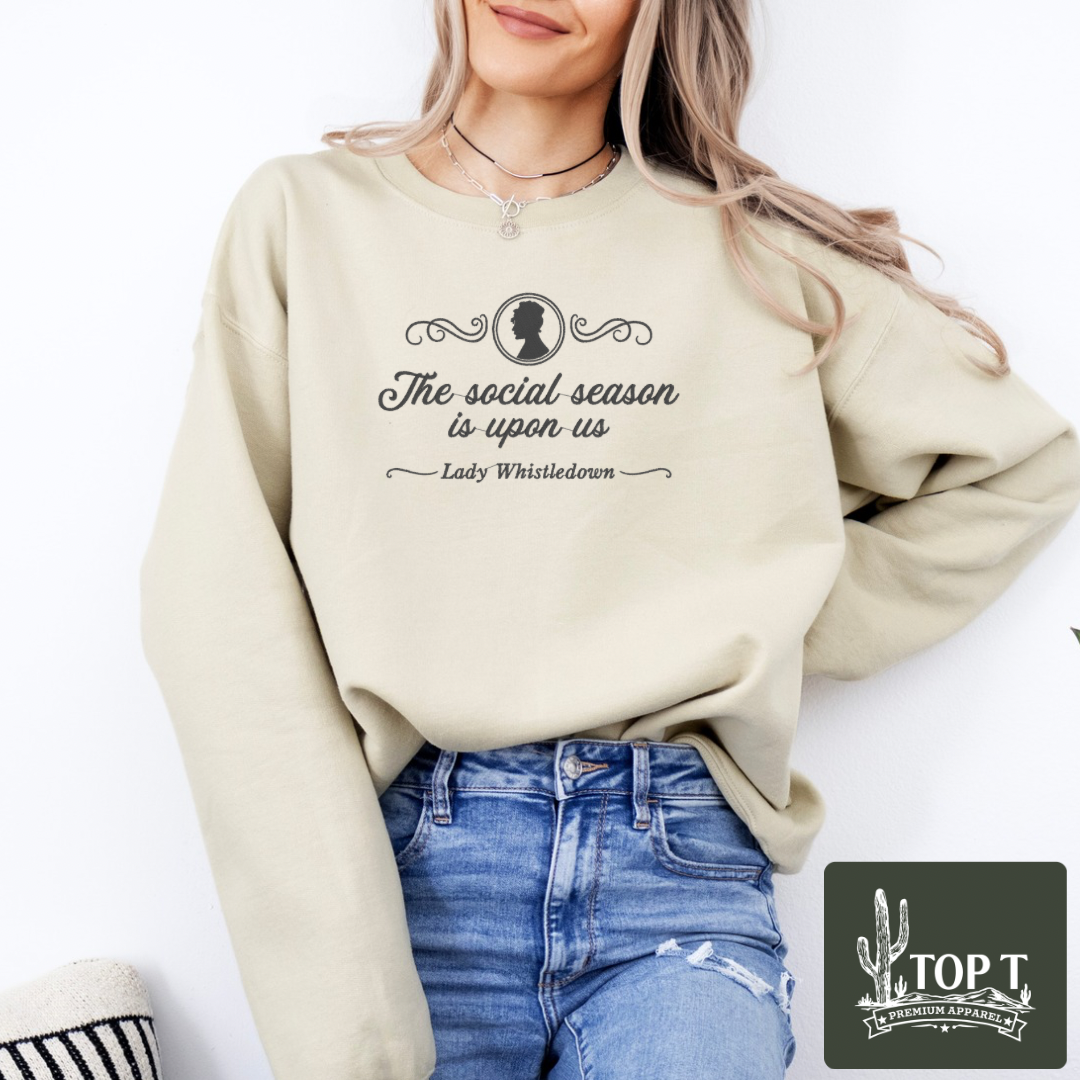 The Social Season Is Upon Us **Embroidered Crewneck**