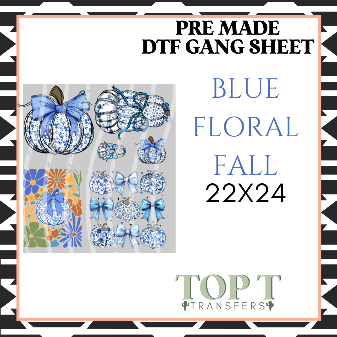 BLUE FLORAL FALL (PRE MADE DTF GANG SHEET - 2-5 business day TAT)