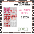 VALENTINE BOWS **Pre Made DTF Gang Sheet**