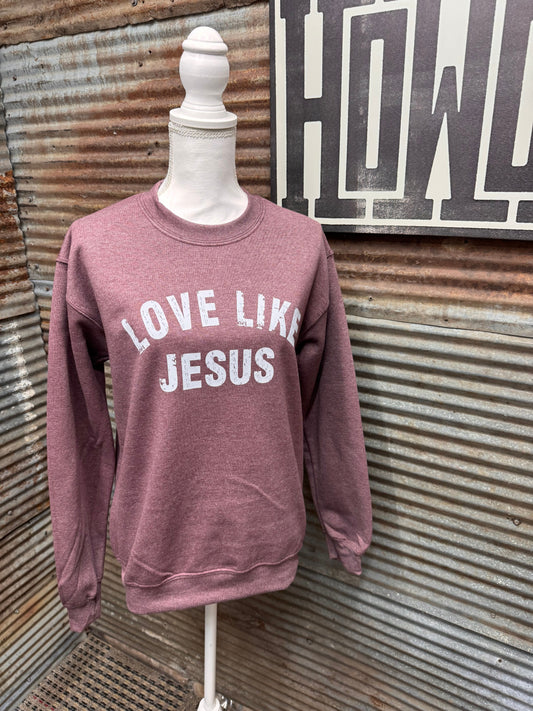 Love Like Jesus Graphic Crew Neck Sweater